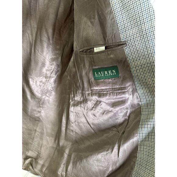 Lauren Ralph Lauren Men Houndstooth Plaid Blazer Lined Silk Blend Sport Coat 46R - Picture 11 of 15